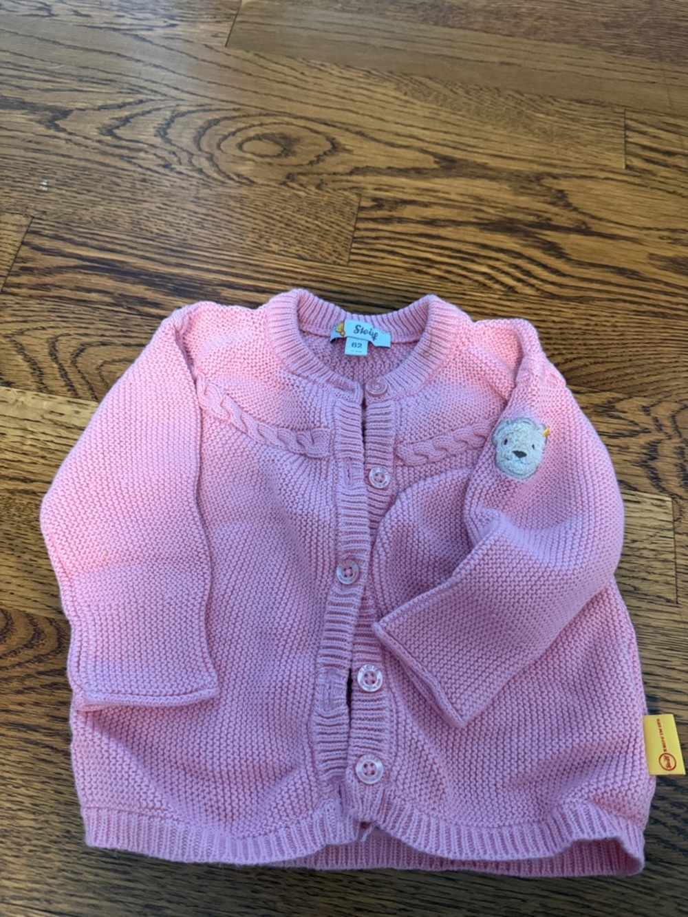 Stivy Pink Knit Button-Up Cardigan Sweater for Kids